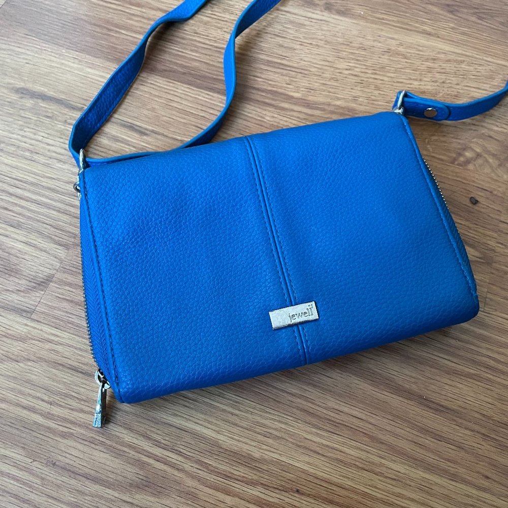 thirty one Jewell Tons of Funds Crossbody Purse in Cobalt Blue Pebble - Picture 2 of 5